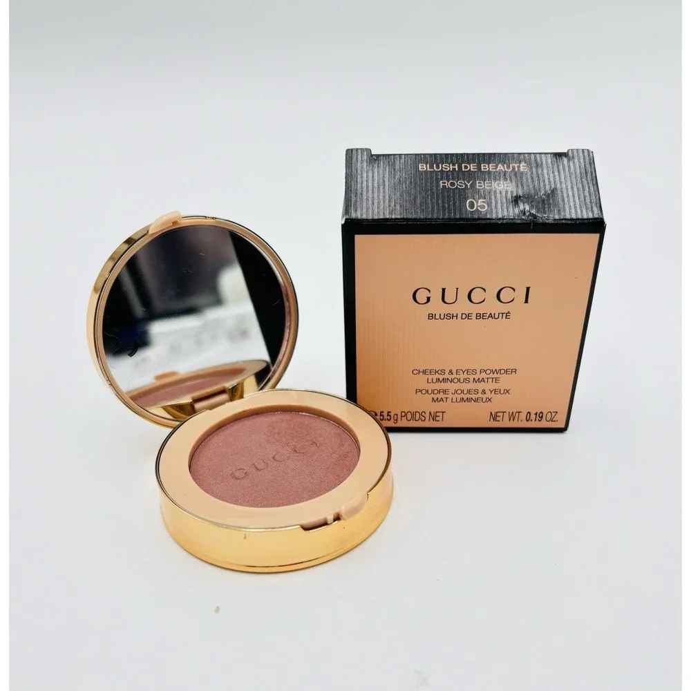 Gucci Blush De Beauté 05 Rosy Beige Luminous Matte Cheeks Eyes NIB 5.5g
